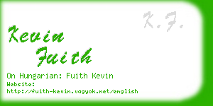kevin fuith business card